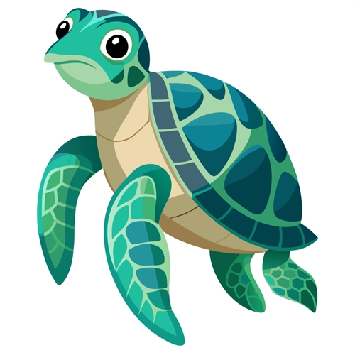 Under the Sea Theme Turtle Transparent Sticker